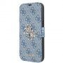 Guess 4G Metal Logo carcasă flip pentru iPhone 13 Pro - albastru