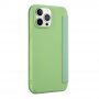 Carcasă tip portofel din silicon și piele PU pentru iPhone 13 - verde
