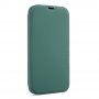 Carcasă tip portofel din silicon și piele PU pentru iPhone 13 - verde închis