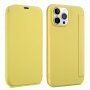 Carcasă tip portofel din silicon și piele PU pentru iPhone 13 mini - galbe