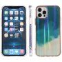 Husă de protecție rezistentă la impact cu model de acuarele pentru iPhone 13 Pro - verde