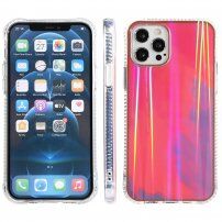 Husă de protecție rezistentă la impact cu model de acuarele pentru iPhone 13 Pro Max - roz