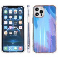 Husă de protecție rezistentă la impact cu model de acuarele pentru iPhone 13 Pro Max - albastru