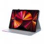 Carcasă cu model de acuarele și spațiu de carduri pentru iPad Pro 12,9" (2018-2022) - roz-violet