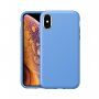 Husă rezistentă la șocuri cu textură de piele pentru iPhone X / XS - albastru deschis