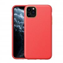 Husă rezistentă la șocuri cu textură de piele pentru iPhone 11 Pro - roșu