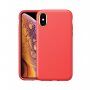 Husă rezistentă la șocuri cu textură de piele pentru iPhone X / XS - roșu
