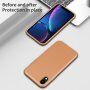 Husă rezistentă la șocuri cu textură de piele pentru iPhone XR - maro