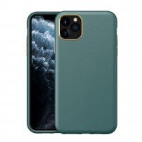 Husă rezistentă la șocuri cu textură de piele pentru iPhone 11 Pro - verde