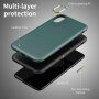 Husă rezistentă la șocuri cu textură de piele pentru iPhone X / XS - verde
