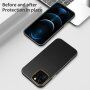 Husă rezistentă la șocuri cu textură de piele pentru iPhone 13 Pro - negru
