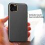 Husă rezistentă la șocuri cu textură de piele pentru iPhone 11 Pro - negru
