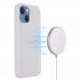 Husă de protecție din silicon cu suport de încărcare MagSafe pentru iPhone 13 mini - alb