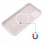 Husă de protecție din silicon cu suport de încărcare MagSafe pentru iPhone 13 mini - alb