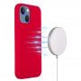 Husă de protecție din silicon cu suport de încărcare MagSafe pentru iPhone 13 mini - roșu