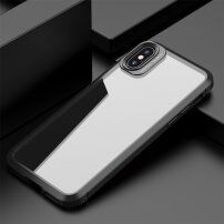 Husă transparentă rezistentă la șocuri cu textura din carbon pentru iPhone XS Max - negru