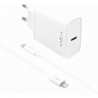 FIXED încărcător de rețea USB-C 20W cu USB-C /cablu lightning pentru iPhone / iPad - alb