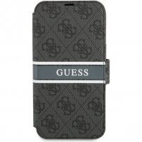 Guess 4G Printed Stripe carcasă flip pentru iPhone 13 mini - gri