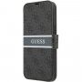 Guess 4G Printed Stripe carcasă flip pentru iPhone 13 Pro - gri