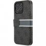 Guess 4G Printed Stripe carcasă flip pentru iPhone 13 Pro Max - gri