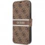 Guess 4G Printed Stripe carcasă flip pentru iPhone 13 mini - maro