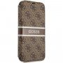Guess 4G Printed Stripe carcasă flip pentru iPhone 13 mini - maro