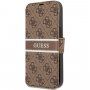 Guess 4G Printed Stripe carcasă flip pentru iPhone 13 Pro Max - maro