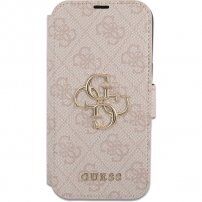 Guess 4G Metal Logo carcasă flip pentru iPhone 13 Pro Max - roz