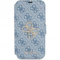 Guess 4G Metal Logo carcasă flip pentru iPhone 13 Pro Max - albastru