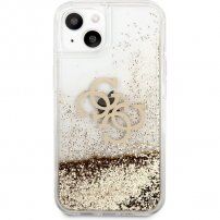 Guess Big 4G Liquid Glitter Gold husă pentru iPhone 13 mini - auriu