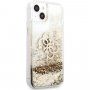 Guess Big 4G Liquid Glitter Gold husă pentru iPhone 13 mini - auriu