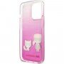 Karl Lagerfeld Ikonik Karl și Choupette Cover husă pentru iPhone 13 Pro Max - roz