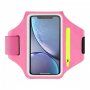 Carcasă sport pentru mână cu buzunar de chei și spațiu de card pentru iPhone - roz