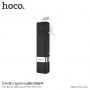Băţ selfie HOCO, cu declanşator cu fir cu conector lightning, pentru Apple iPhone - max 65cm - negru