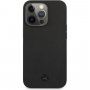 Mercedes Genuine Leather Meshed husă din piele pentru iPhone 13 Pro Max - negru
