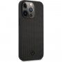 Mercedes Genuine Leather Meshed husă din piele pentru iPhone 13 Pro Max - negru