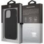 Mercedes Genuine Leather Meshed husă din piele pentru iPhone 13 Pro Max - negru
