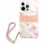Guess Marble Stripe husă pentru iPhone 13 Pro Max - roz