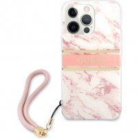 Guess Marble Stripe husă pentru iPhone 13 Pro Max - roz