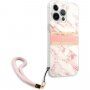Guess Marble Stripe husă pentru iPhone 13 Pro Max - roz