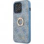 Guess 4G Ring husă cu suport de degete pentru iPhone 13 Pro Max - albastru