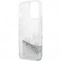 Karl Lagerfeld Liquid Glitter Karl and Choupette husă pentru iPhone 13 Pro Max - argintiu