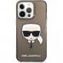 Karl Lagerfeld Full Glitter Karl Head husă pentru iPhone 13 Pro Max - negru