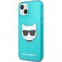 Karl Lagerfeld Choupette Head husă pentru iPhone 13 mini - turcoaz