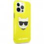 Karl Lagerfeld Choupette Head husă pentru iPhone 13 Pro Max - galben neon