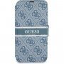 Guess 4G Printed Stripe carcasă flip pentru iPhone 13 Pro - albastru