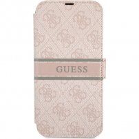 Guess 4G Printed Stripe carcasă flip pentru iPhone 13 Pro - roz