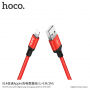 Cablu de încărcare HOCO, cu împletitură, pentru Apple iPhone / iPad / iPod - 1m - roşu-negru