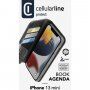Cellularline Book Agenda 2 carcasă flip pentru iPhone 13 mini - negru