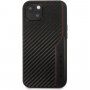 AMG Carbon Effect husă cu textură din fibre de carbon pentru iPhone 13 - negru